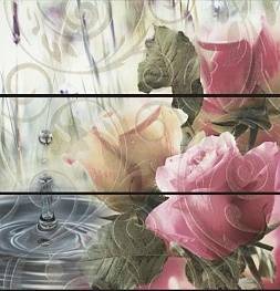 Панно Mistral Decorado Pink Roses 75x75 (из 3-х шт)