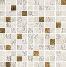 Мозайка Sunrock Travertino White Mosaico Gold 30x30
