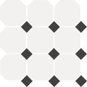 Напольная плитка Керамогранит White OCTAGON 16/Black Dots 14 30x30