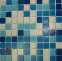 Стеклянная мозаика BBA2 стена/синий, белый, голубой, св. голубой 32,7х32,7