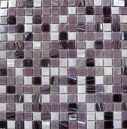 Стеклянная мозаика NE3 стена/сиреневый микс перламутр 32,7х32,7