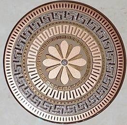 Декор Эфес бежевый (вставка круг стекло)