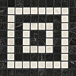 Вставка Керамогранит ADRI Marvel PRO Noir/Cremo Angolo Mosaico 18,5x18,5