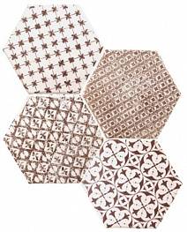 Настенная плитка Marrakech Mosaic Granate Hexagon Декор 150х150