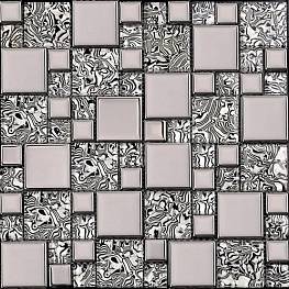 Стеклянная мозаика AE 17 стена/серебристый матовый 30х30