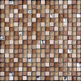 Стеклянная мозаика KS 65 стена/бежевый мрамор с зеркалом 30х30