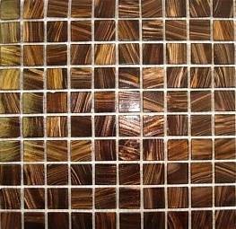 Стеклянная мозаика SIN E3 стена/коричневый с золотом с авантюрином 32,7х32,7