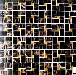  K2074 SJ стена/чёрно-золотой и светло-коричневый с авантюрином 32,2х32,2